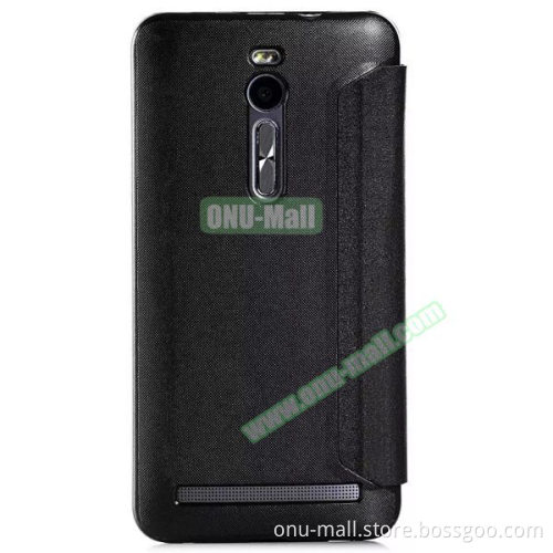 With Circle View Window Frosted Pattern Flip Leather Case for ASUS ZenFone 2 ZE551ML Cover
